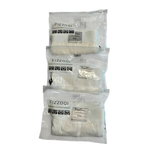 Fizzoqi Boxer Briefs 3 Pack Men’s US 2XL White Underwear Sport Shorts Runs Small